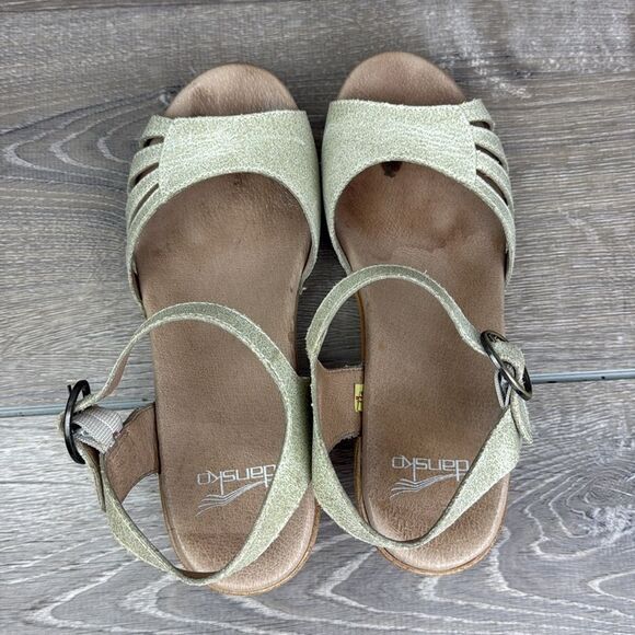 Dansko Marlow Women’s Sz 8.5-9/EU 39 Oyster Washed Leather Slingback Hook Sandal - Picture 5 of 10